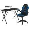 Outlet 🧨 Emma + Oliver Black/Blue Gaming Desk Set with Headphone Hook, and Monitor Stand 🤩 -BTSE Shop emma oliver black blue gaming desk set with headphone hook and monitor stand14314944NOWA