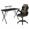Flash Sale ✨ Emma + Oliver Black/Camo Gaming Desk Set with Headphone Hook, and Monitor Stand 👍 -BTSE Shop emma oliver black camo gaming desk set with headphone hook and monitor stand14314938NOWA