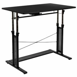 Coupon ๐ Emma + Oliver Black Height Adjustable (27.25-35.75"H) Sit to Stand Home Office Desk ๐