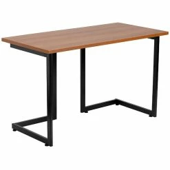 Cheapest 👍 Emma + Oliver Cherry Computer Desk with Black Metal Frame 🧨