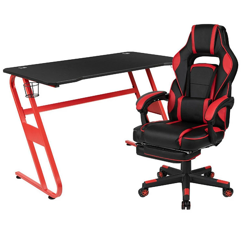 Discount ๐ Emma + Oliver Gaming Bundle-Cup/Headphone Desk & Red Reclining Footrest Chair ๐ฅ 3 Discount ๐ Emma + Oliver Gaming Bundle-Cup/Headphone Desk & Red Reclining Footrest Chair ๐ฅ