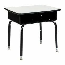 Best Sale โจ Emma + Oliver Gray Student Desk with Open Front Metal Book Box - School Desk ๐