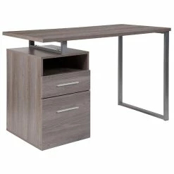 Cheapest ⌛ Emma + Oliver Light Ash Wood Grain Finish Computer Desk with Two Drawers 🔥