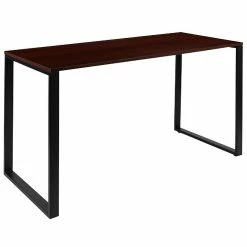 Best Pirce ๐ฏ Emma + Oliver Modern Commercial Grade Desk Industrial Style Computer Desk Sturdy Home Office Desk - 55" Length (Mahogany) ๐ฅ