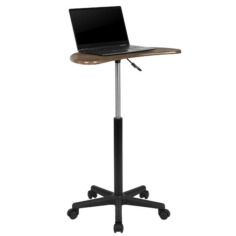 Best Pirce ⌛ Emma + Oliver Rustic Walnut Sit to Stand Mobile Laptop Computer Desk - Portable Rolling Standing Desk ✔️ 3 Best Pirce ⌛ Emma + Oliver Rustic Walnut Sit to Stand Mobile Laptop Computer Desk - Portable Rolling Standing Desk ✔️