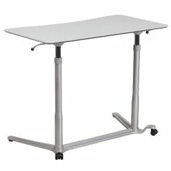 Top 10 💯 Emma + Oliver Sit-Down, Stand-Up Light Gray Computer Ergonomic Desk 💯