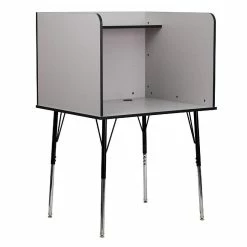 Hot Sale ๐ Emma + Oliver Stand-Alone Study Carrel with Height Adjustable Legs - Nebula Grey Finish ๐ฏ
