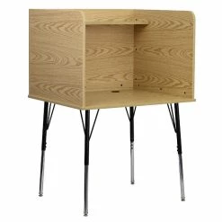 Discount ๐คฉ Emma + Oliver Stand-Alone Study Carrel with Height Adjustable Legs - Oak Finish โค๏ธ