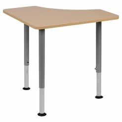 Outlet ๐ Emma + Oliver Triangular Natural Collaborative Adjustable Student Desk - Home and Classroom โจ