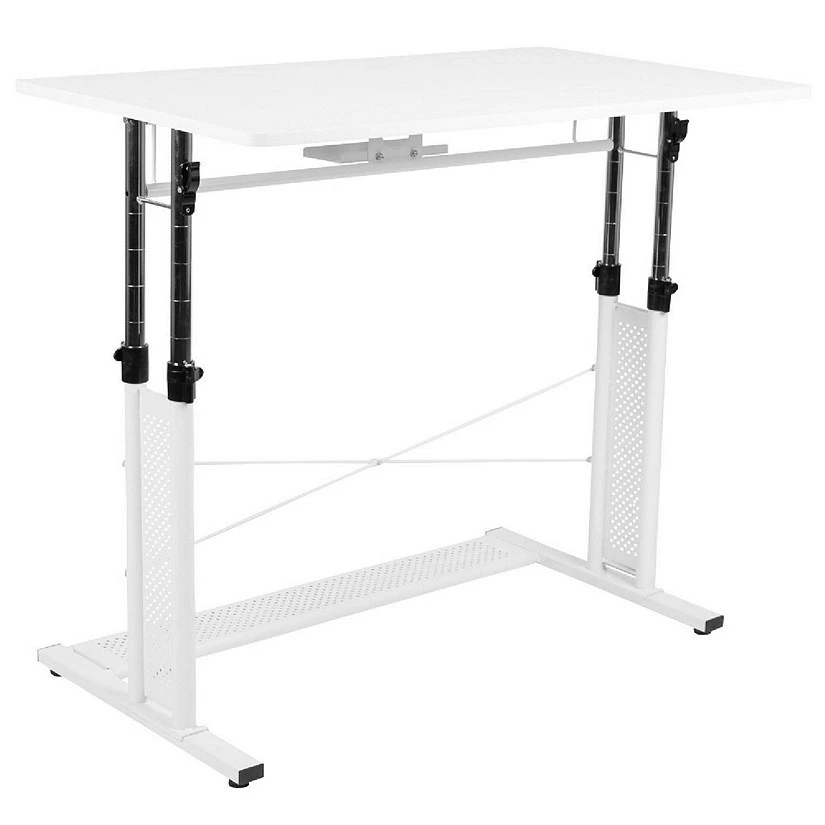 Buy ๐ Emma + Oliver White Height Adjustable (27.25-35.75"H) Sit to Stand Home Office Desk ๐ 3 Buy ๐ Emma + Oliver White Height Adjustable (27.25-35.75"H) Sit to Stand Home Office Desk ๐