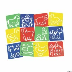 Cheapest 💯 Fun on the Farm Stencils - 12 Pc. 🛒