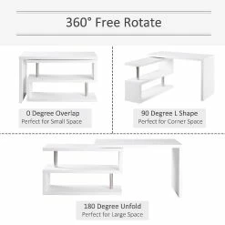 Discount 🤩 HOMCOM 360 degree Rotating Corner Computer Desk Modern L Shaped Home Office Workstation with 2 Storage Shelves Bookshelf White 👍 8 Discount 🤩 HOMCOM 360 degree Rotating Corner Computer Desk Modern L Shaped Home Office Workstation with 2 Storage Shelves Bookshelf White 👍 -BTSE Shop homcom 360 degree rotating corner computer desk modern l shaped home office workstation with 2 storage shelves bookshelf white14225362 a02NOWA