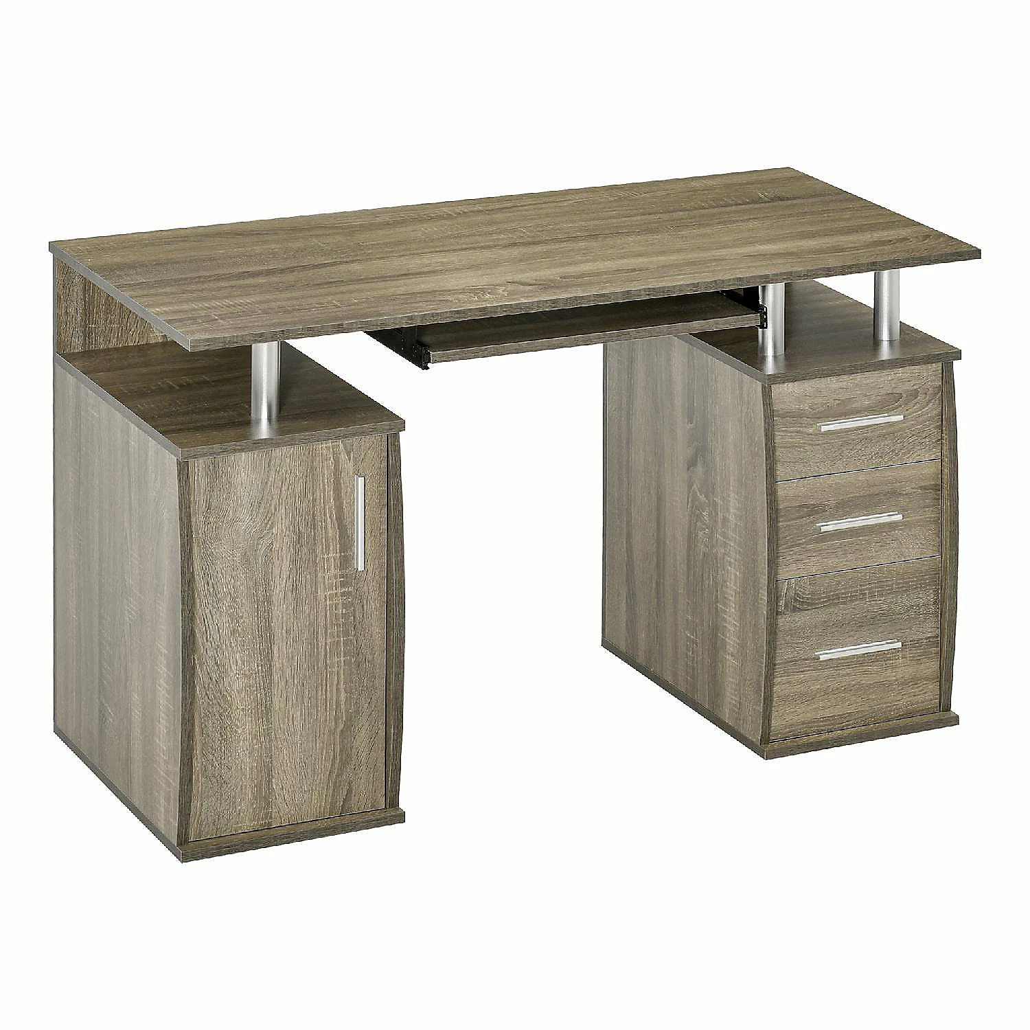 Budget ๐ HOMCOM 47" Computer Desk with Keyboard Tray and Storage Drawers Home Office Workstation Table with Storage Shelves Grey ๐ 4 Budget ๐ HOMCOM 47" Computer Desk with Keyboard Tray and Storage Drawers Home Office Workstation Table with Storage Shelves Grey ๐ - Image 2