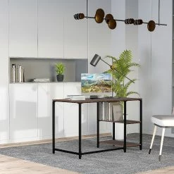 Outlet ๐ฏ HOMCOM 47" Modern/Industrial Computer Writing Desk with 2 Storage Shelves for Home Office Study or Game Room ๐ฏ 7 Outlet ๐ฏ HOMCOM 47" Modern/Industrial Computer Writing Desk with 2 Storage Shelves for Home Office Study or Game Room ๐ฏ -BTSE Shop homcom 47 modern industrial computer writing desk with 2 storage shelves for home office study or game room14225239 a01NOWA