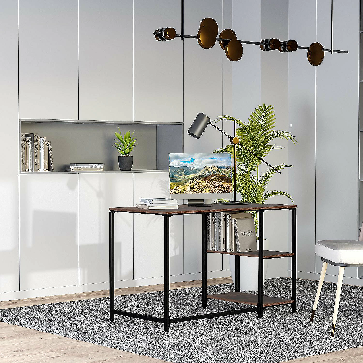 Outlet ๐ฏ HOMCOM 47" Modern/Industrial Computer Writing Desk with 2 Storage Shelves for Home Office Study or Game Room ๐ฏ 4 Outlet ๐ฏ HOMCOM 47" Modern/Industrial Computer Writing Desk with 2 Storage Shelves for Home Office Study or Game Room ๐ฏ - Image 2