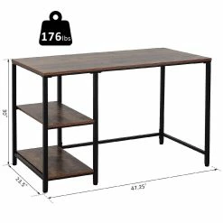Outlet ๐ฏ HOMCOM 47" Modern/Industrial Computer Writing Desk with 2 Storage Shelves for Home Office Study or Game Room ๐ฏ 9 Outlet ๐ฏ HOMCOM 47" Modern/Industrial Computer Writing Desk with 2 Storage Shelves for Home Office Study or Game Room ๐ฏ -BTSE Shop homcom 47 modern industrial computer writing desk with 2 storage shelves for home office study or game room14225239 a03NOWA