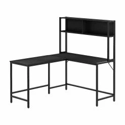 Coupon ๐ HOMCOM 55 Inch Home Office L Shaped Computer Desk with Hutch and Storage Shelves PC Table Study Writing Workstation with 2 Storage Compartments Bookshelf Black ๐ฅฐ