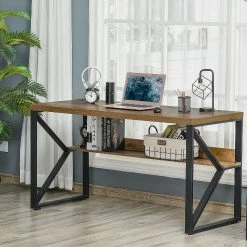 Best Sale ๐ HOMCOM 55 Inch Industrial Writing Desk with L Shaped Under Desk Shelf K Shaped Steel Frame and Adjustable Footpads for Stability Black/Brown ๐ 8 Best Sale ๐ HOMCOM 55 Inch Industrial Writing Desk with L Shaped Under Desk Shelf K Shaped Steel Frame and Adjustable Footpads for Stability Black/Brown ๐ -BTSE Shop homcom 55 inch industrial writing desk with l shaped under desk shelf k shaped steel frame and adjustable footpads for stability black brown14225345 a02NOWA