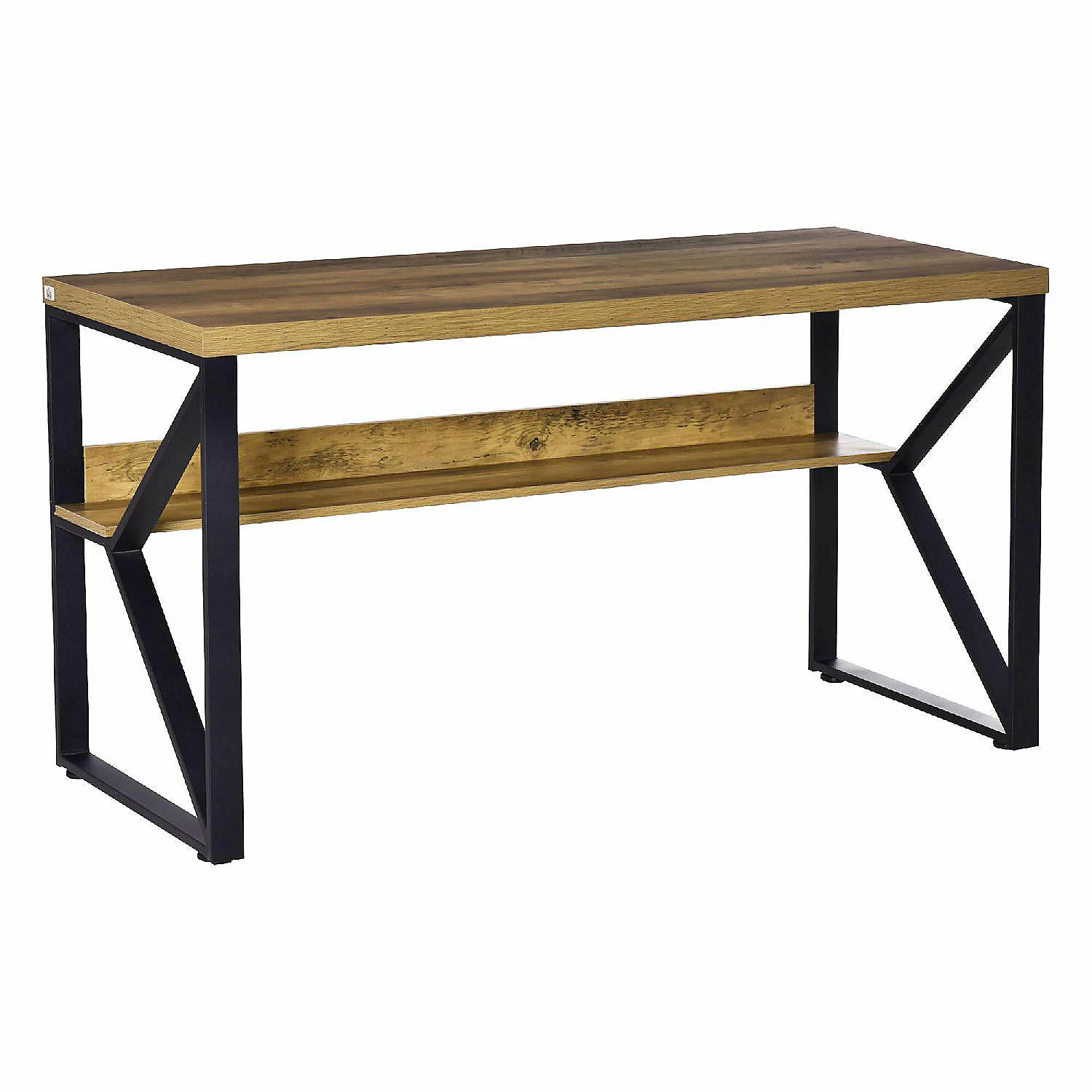 Best Sale ๐ HOMCOM 55 Inch Industrial Writing Desk with L Shaped Under Desk Shelf K Shaped Steel Frame and Adjustable Footpads for Stability Black/Brown ๐ 3 Best Sale ๐ HOMCOM 55 Inch Industrial Writing Desk with L Shaped Under Desk Shelf K Shaped Steel Frame and Adjustable Footpads for Stability Black/Brown ๐