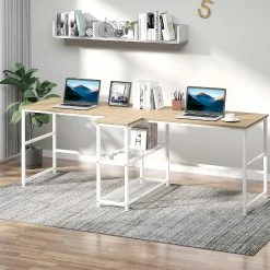 Coupon ✨ HOMCOM 83" Two Person Computer Desk with 2 Storage Shelves Double Desk Workstation with Book Shelf Long Desk Table for Home Office Natural 👏 7 Coupon ✨ HOMCOM 83" Two Person Computer Desk with 2 Storage Shelves Double Desk Workstation with Book Shelf Long Desk Table for Home Office Natural 👏 -BTSE Shop homcom 83 two person computer desk with 2 storage shelves double desk workstation with book shelf long desk table for home office natural14225469 a01NOWA
