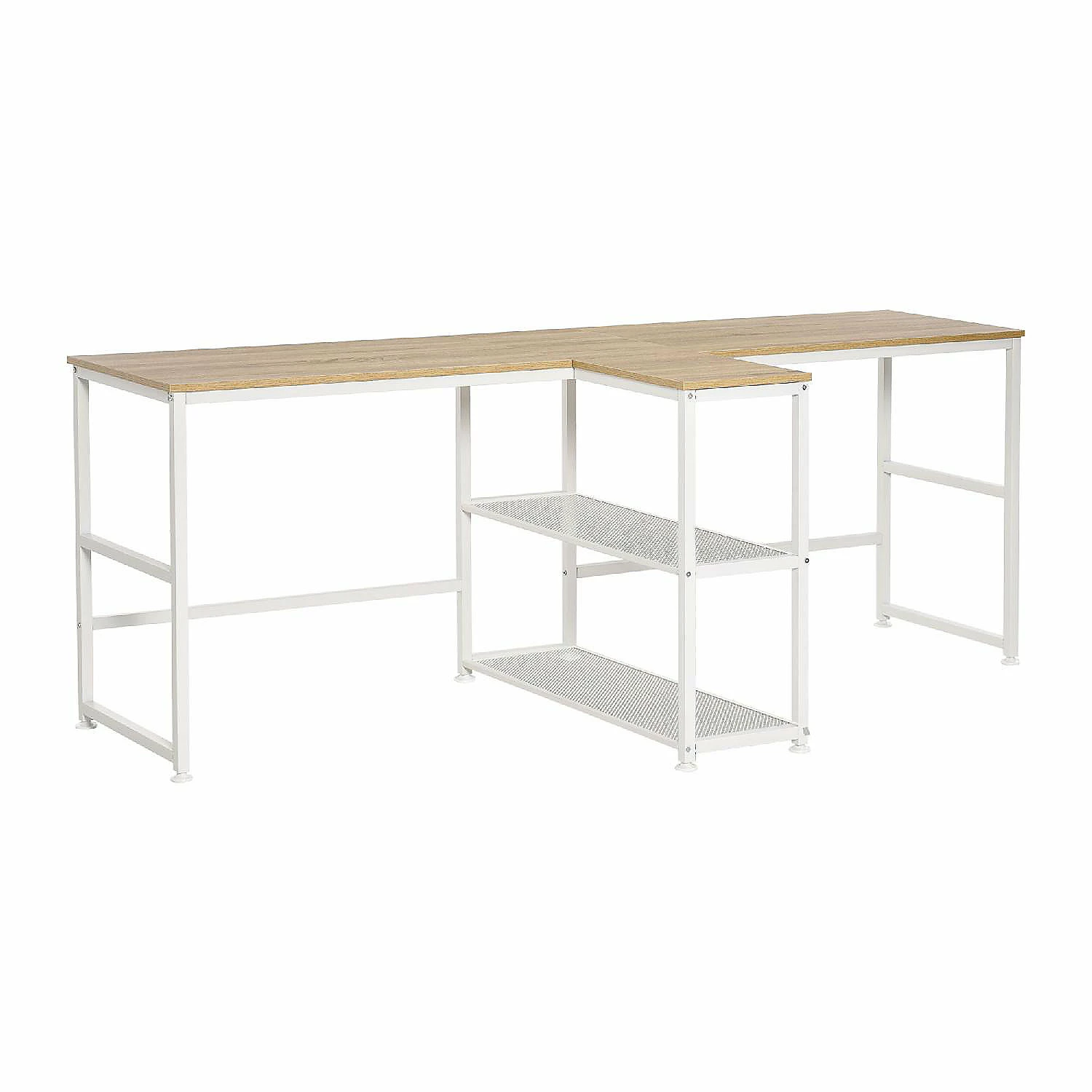 Coupon ✨ HOMCOM 83" Two Person Computer Desk with 2 Storage Shelves Double Desk Workstation with Book Shelf Long Desk Table for Home Office Natural 👏 3 Coupon ✨ HOMCOM 83" Two Person Computer Desk with 2 Storage Shelves Double Desk Workstation with Book Shelf Long Desk Table for Home Office Natural 👏
