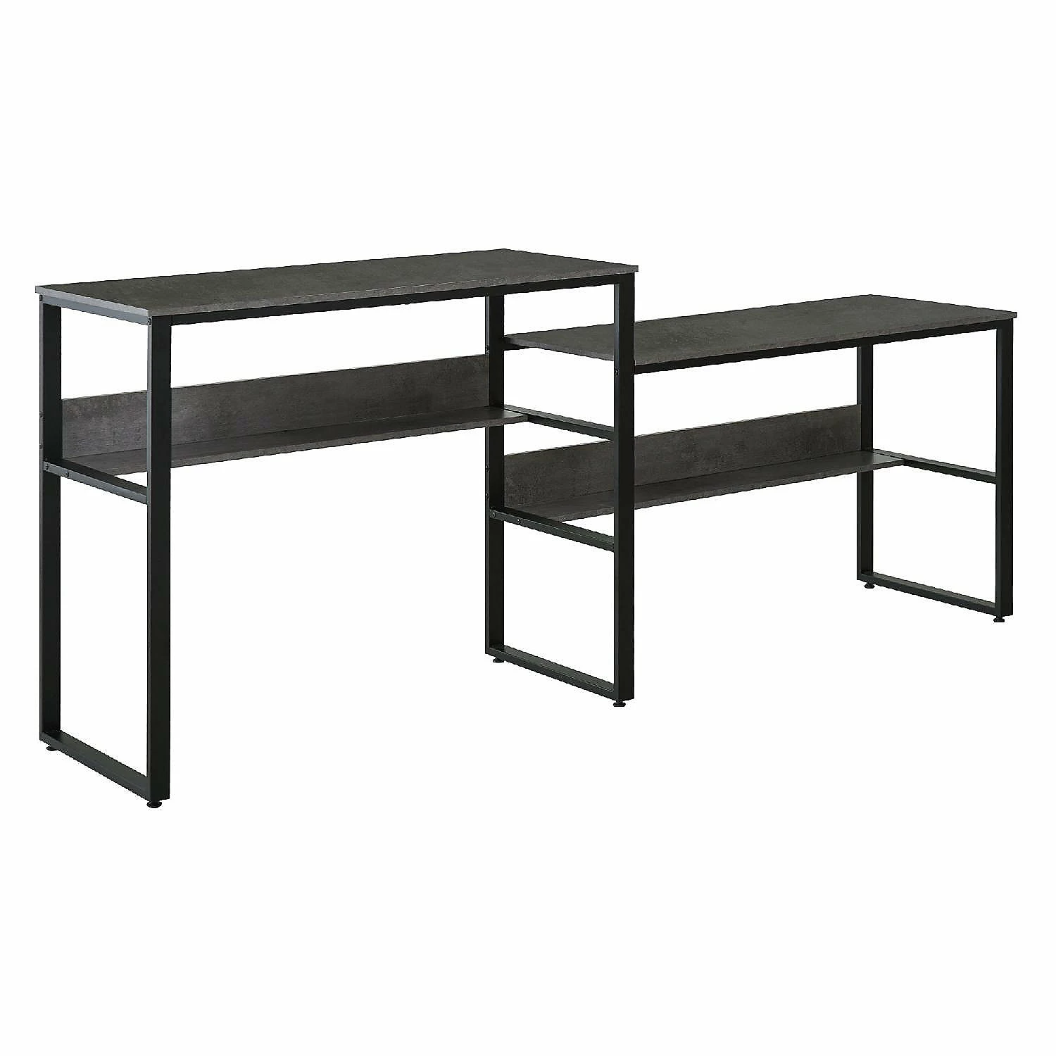 Deals 🧨 HOMCOM 86 Inch Two Person Desk Double Computer Table Writing Desk with Open Shelves Long Storage Workstation for Home Office Black and Grey ✨ 4 Deals 🧨 HOMCOM 86 Inch Two Person Desk Double Computer Table Writing Desk with Open Shelves Long Storage Workstation for Home Office Black and Grey ✨ - Image 2