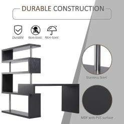 Promo ๐ HOMCOM 94" 4 Tier Rotating Versatile L Shaped Computer Desk Writing Table with Display Shelves and Steel Frame Black ๐ 9 Promo ๐ HOMCOM 94" 4 Tier Rotating Versatile L Shaped Computer Desk Writing Table with Display Shelves and Steel Frame Black ๐ -BTSE Shop homcom 94 4 tier rotating versatile l shaped computer desk writing table with display shelves and steel frame black14225513 a03NOWA