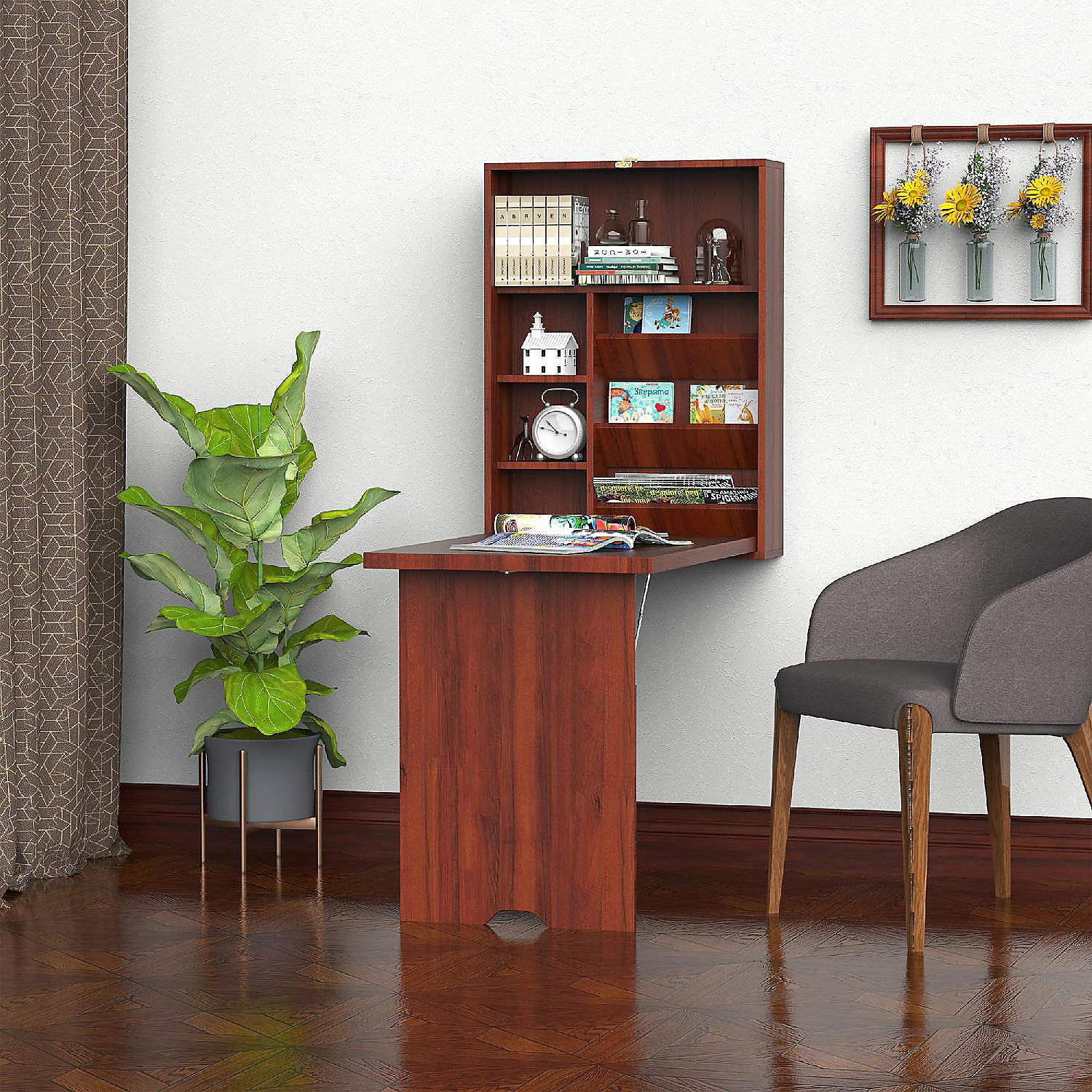Coupon โจ HOMCOM Compact Fold Out Wall Mounted Convertible Desk With Storage Mahogany ๐ 4 Coupon โจ HOMCOM Compact Fold Out Wall Mounted Convertible Desk With Storage Mahogany ๐ - Image 2