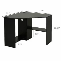 Coupon 😍 HOMCOM Corner Computer Desk with Storage Shelf Writing Table Study Workstation for Home Office Black 🧨 -BTSE Shop homcom corner computer desk with storage shelf writing table study workstation for home office black14225459 a03NOWA