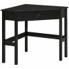 Wholesale ⭐ HOMCOM Corner Desk Triangle Computer Desk with Drawer and Storage Shelves for Small Space Home Office Workstation for Living Room Bedroom Black 🎉 -BTSE Shop homcom corner desk triangle computer desk with drawer and storage shelves for small space home office workstation for living room bedroom black14225350NOWA