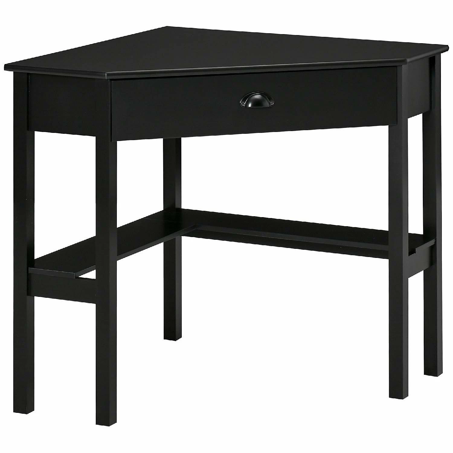 Wholesale ⭐ HOMCOM Corner Desk Triangle Computer Desk with Drawer and Storage Shelves for Small Space Home Office Workstation for Living Room Bedroom Black 🎉 3 Wholesale ⭐ HOMCOM Corner Desk Triangle Computer Desk with Drawer and Storage Shelves for Small Space Home Office Workstation for Living Room Bedroom Black 🎉