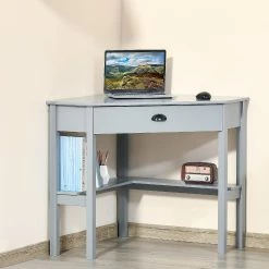 Deals ๐ฅ HOMCOM Corner Desk Triangle Computer Desk with Drawer and Storage Shelves for Small Space Home Office Workstation for Living Room Bedroom Grey โ 9 Deals ๐ฅ HOMCOM Corner Desk Triangle Computer Desk with Drawer and Storage Shelves for Small Space Home Office Workstation for Living Room Bedroom Grey โ -BTSE Shop homcom corner desk triangle computer desk with drawer and storage shelves for small space home office workstation for living room bedroom grey14225261 a03NOWA