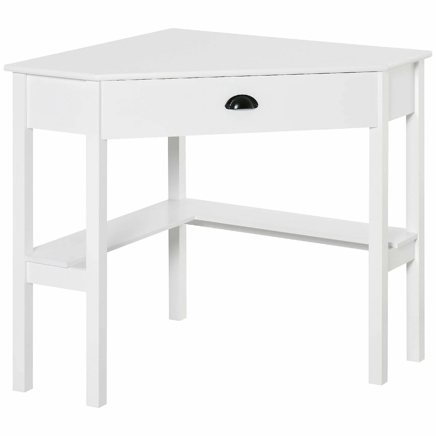 Best deal 🥰 HOMCOM Corner Desk Triangle Computer Desk with Drawer and Storage Shelves for Small Space Home Office Workstation for Living Room Bedroom White 🌟 3 Best deal 🥰 HOMCOM Corner Desk Triangle Computer Desk with Drawer and Storage Shelves for Small Space Home Office Workstation for Living Room Bedroom White 🌟