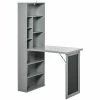 Wholesale 👏 HOMCOM Fold out Convertible Writing Table Wall Mount Desk Cabinet with Blackboard and Side Shelf Multi Function Home Office Workstation Grey 🥰 -BTSE Shop homcom fold out convertible writing table wall mount desk cabinet with blackboard and side shelf multi function home office workstation grey14225501NOWA