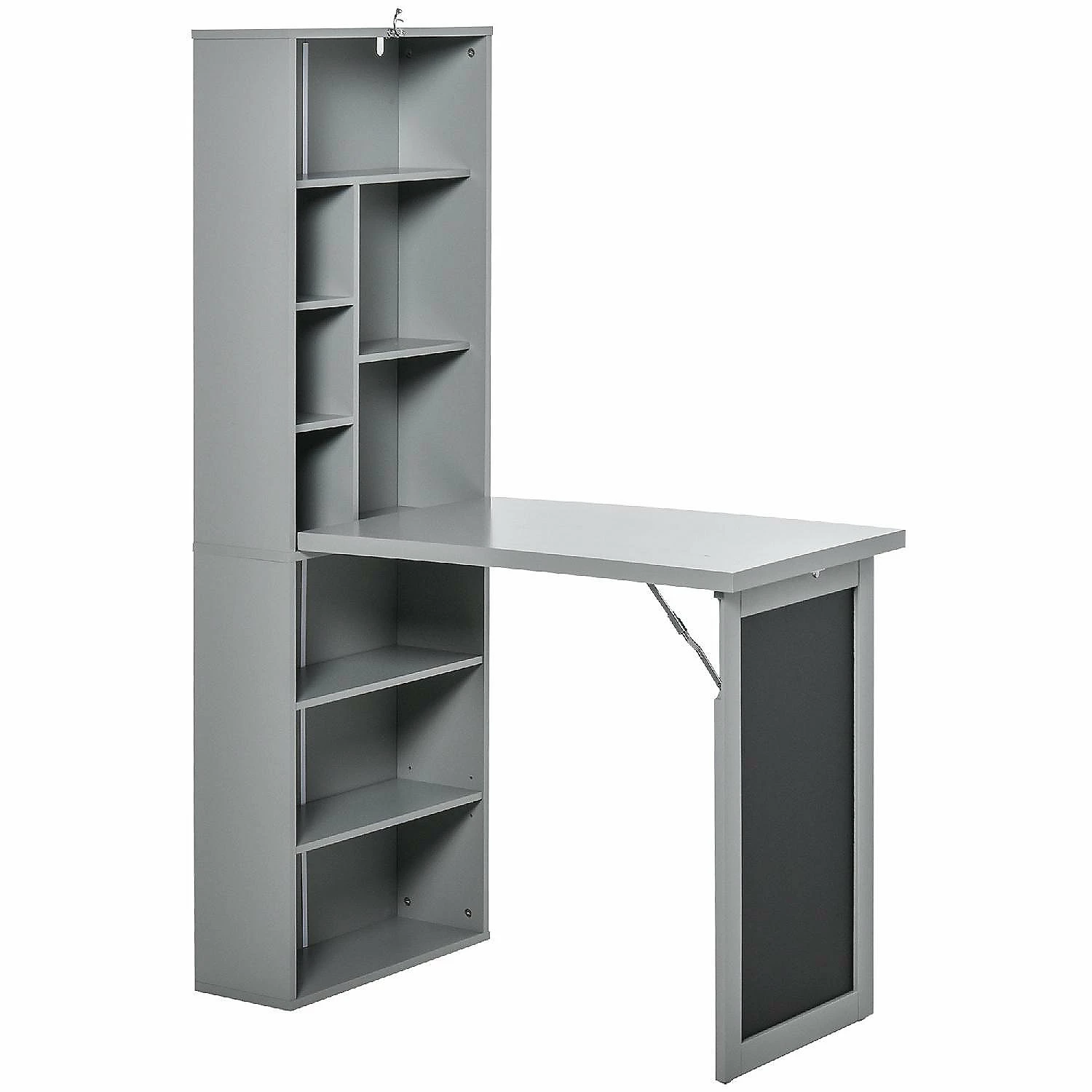 Wholesale ๐ HOMCOM Fold out Convertible Writing Table Wall Mount Desk Cabinet with Blackboard and Side Shelf Multi Function Home Office Workstation Grey ๐ฅฐ 3 Wholesale ๐ HOMCOM Fold out Convertible Writing Table Wall Mount Desk Cabinet with Blackboard and Side Shelf Multi Function Home Office Workstation Grey ๐ฅฐ