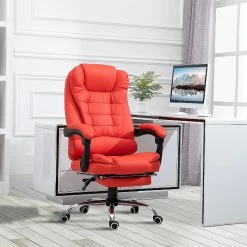 Outlet 🔔 HOMCOM High Back Ergonomic Executive Office Chair PU Leather Computer Chair with Retractable Footrest Lumbar Support Padded Headrest and Armrest Red 🎉 -BTSE Shop homcom high back ergonomic executive office chair pu leather computer chair with retractable footrest lumbar support padded headrest and armrest red14225391 a02NOWA
