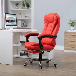 Outlet 🔔 HOMCOM High Back Ergonomic Executive Office Chair PU Leather Computer Chair with Retractable Footrest Lumbar Support Padded Headrest and Armrest Red 🎉 -BTSE Shop homcom high back ergonomic executive office chair pu leather computer chair with retractable footrest lumbar support padded headrest and armrest red14225391 a03NOWA