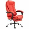 Outlet 🔔 HOMCOM High Back Ergonomic Executive Office Chair PU Leather Computer Chair with Retractable Footrest Lumbar Support Padded Headrest and Armrest Red 🎉 -BTSE Shop homcom high back ergonomic executive office chair pu leather computer chair with retractable footrest lumbar support padded headrest and armrest red14225391NOWA
