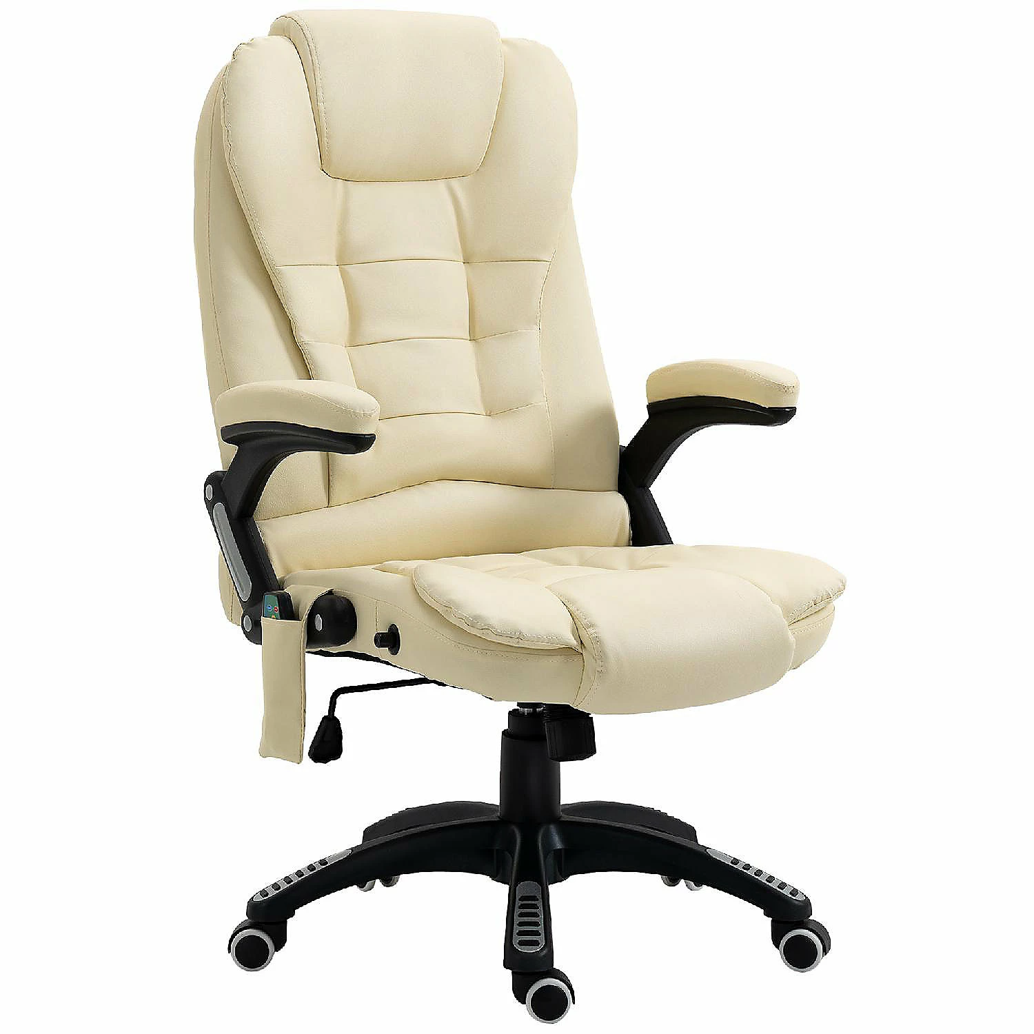 Best Sale ๐ HomCom High Back Executive Massage Office Chair Faux Leather Heated Reclining Desk Chair with 6 Point Vibration Adjustable Height Cream White ๐ 3 Best Sale ๐ HomCom High Back Executive Massage Office Chair Faux Leather Heated Reclining Desk Chair with 6 Point Vibration Adjustable Height Cream White ๐
