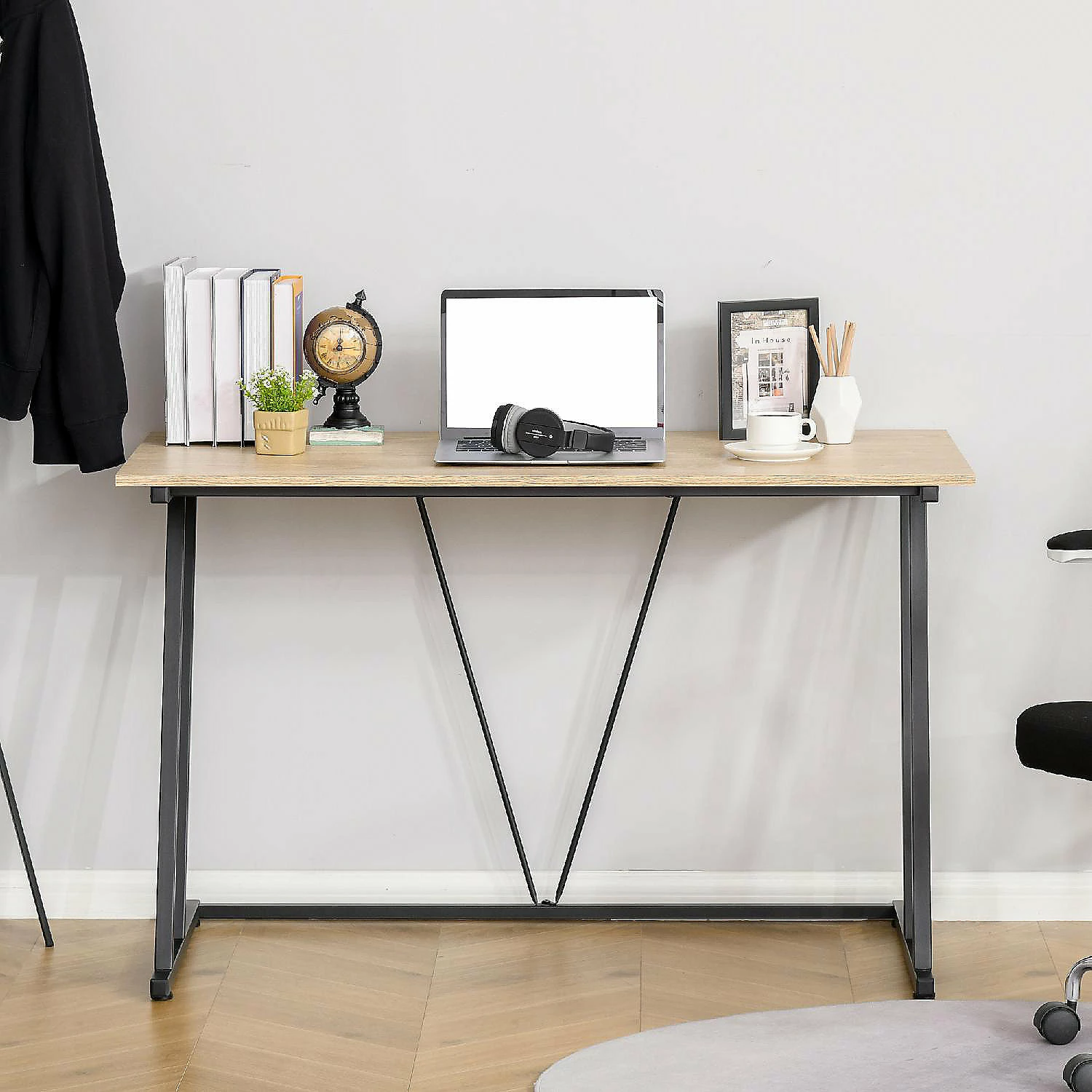 Best Pirce ⌛ HOMCOM Home Office Computer Writing Desk with Z Shaped Metal Frame V Shaped Support Bar and MDF Tabletop Black ❤️ 4 Best Pirce ⌛ HOMCOM Home Office Computer Writing Desk with Z Shaped Metal Frame V Shaped Support Bar and MDF Tabletop Black ❤️ - Image 2