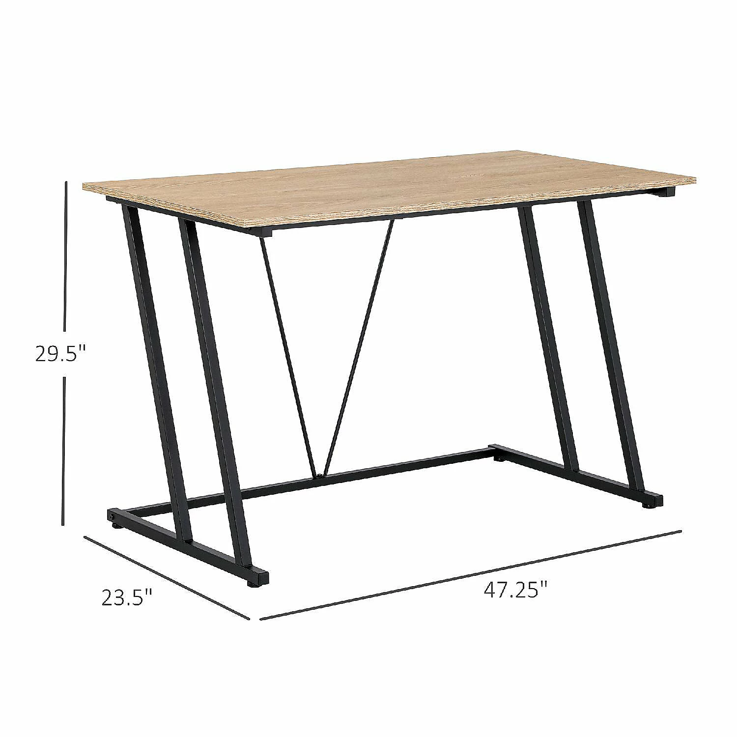 Best Pirce ⌛ HOMCOM Home Office Computer Writing Desk with Z Shaped Metal Frame V Shaped Support Bar and MDF Tabletop Black ❤️ 6 Best Pirce ⌛ HOMCOM Home Office Computer Writing Desk with Z Shaped Metal Frame V Shaped Support Bar and MDF Tabletop Black ❤️ - Image 4