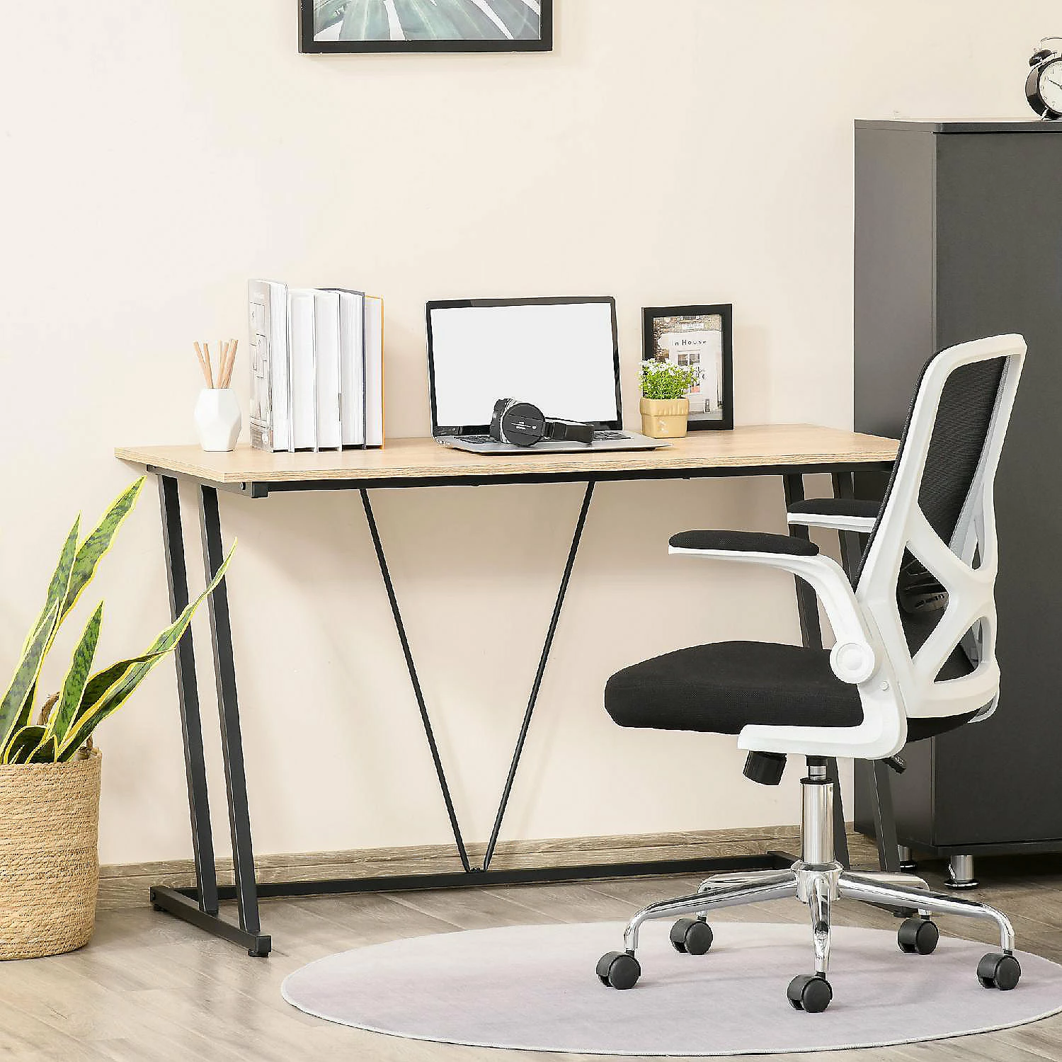 Best Pirce ⌛ HOMCOM Home Office Computer Writing Desk with Z Shaped Metal Frame V Shaped Support Bar and MDF Tabletop Black ❤️ 3 Best Pirce ⌛ HOMCOM Home Office Computer Writing Desk with Z Shaped Metal Frame V Shaped Support Bar and MDF Tabletop Black ❤️