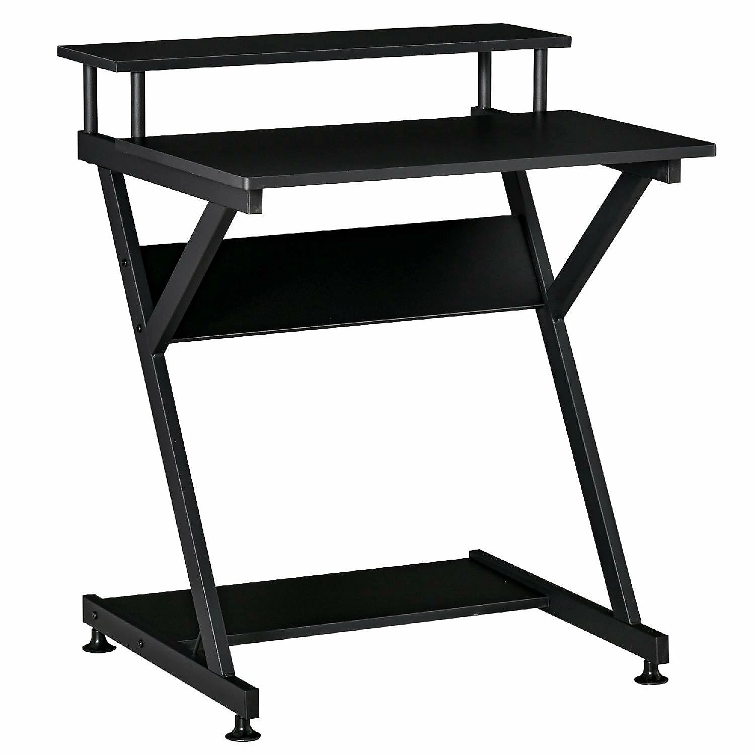 Cheap ๐ HOMCOM Industrial Computer Desk with Monitor Shelf R Shaped Writing Table for Home Office Black ๐ 3 Cheap ๐ HOMCOM Industrial Computer Desk with Monitor Shelf R Shaped Writing Table for Home Office Black ๐