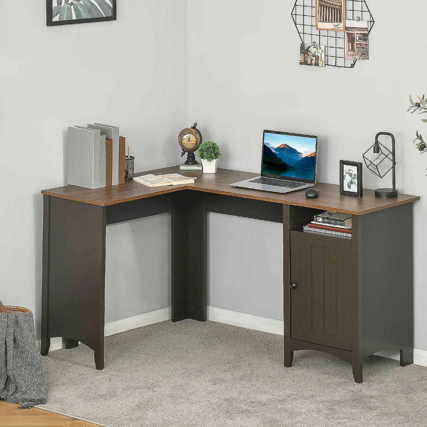 New ๐ฅ HOMCOM L Shaped Computer Desk with Open Shelf and Storage Cabinet Corner Writing Desk with Adjustable Shelf Home Office Workstation Coffee and Walnut ๐คฉ 5 New ๐ฅ HOMCOM L Shaped Computer Desk with Open Shelf and Storage Cabinet Corner Writing Desk with Adjustable Shelf Home Office Workstation Coffee and Walnut ๐คฉ - Image 3