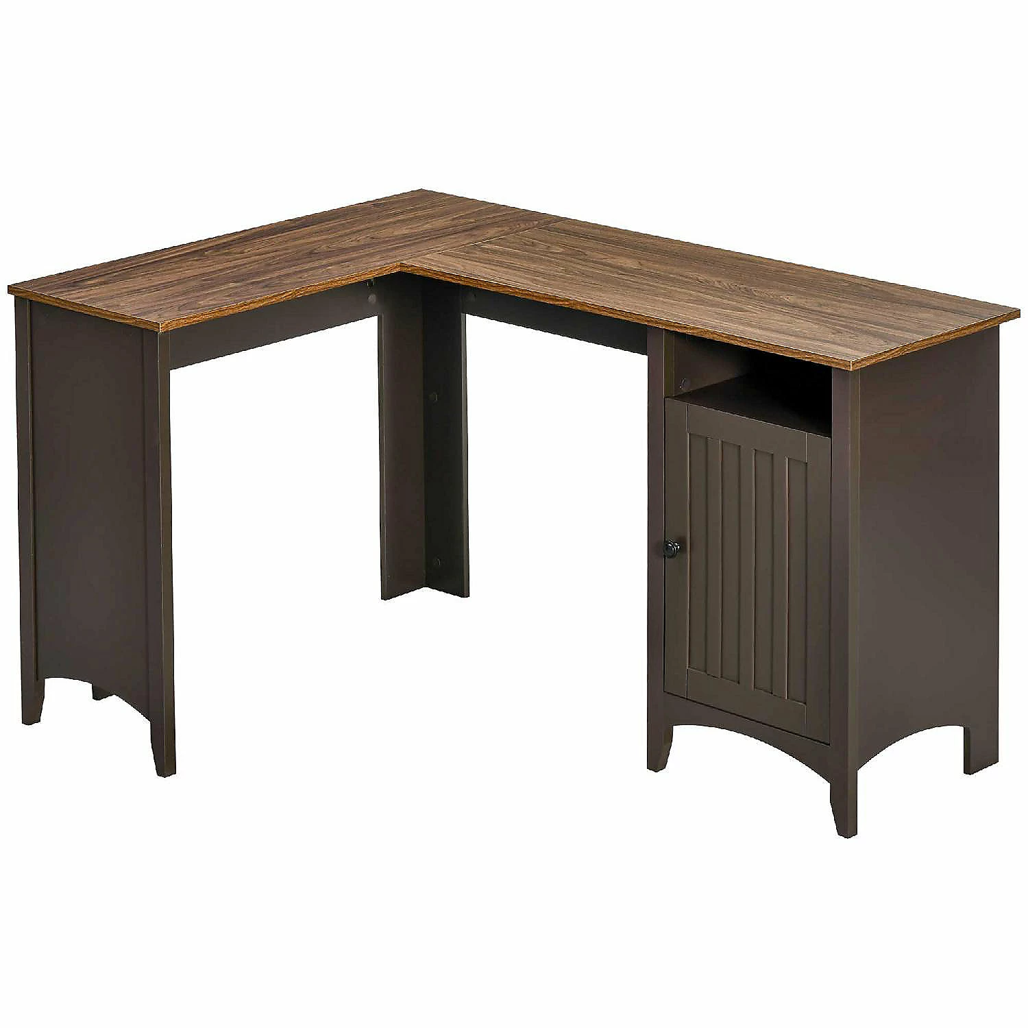 New ๐ฅ HOMCOM L Shaped Computer Desk with Open Shelf and Storage Cabinet Corner Writing Desk with Adjustable Shelf Home Office Workstation Coffee and Walnut ๐คฉ 3 New ๐ฅ HOMCOM L Shaped Computer Desk with Open Shelf and Storage Cabinet Corner Writing Desk with Adjustable Shelf Home Office Workstation Coffee and Walnut ๐คฉ