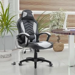 Cheap ⭐ HOMCOM Massage Computer Gaming Chair Racing Style Ergonomic Heated Desk Chair Swivel Rolling Chair 6 Vibrating Point Headrest and Adjustable Height White / Black ⭐ 8 Cheap ⭐ HOMCOM Massage Computer Gaming Chair Racing Style Ergonomic Heated Desk Chair Swivel Rolling Chair 6 Vibrating Point Headrest and Adjustable Height White / Black ⭐ -BTSE Shop homcom massage computer gaming chair racing style ergonomic heated desk chair swivel rolling chair 6 vibrating point headrest and adjustable height white black14225288 a02NOWA