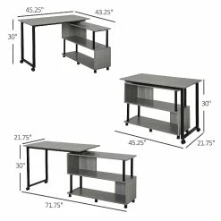 Promo ๐ HOMCOM Mobile L Shaped Rotating Computer Desk with Storage Shelves Moveable Rolling Writing Table Home Office Study Workstation for Home Office Grey โจ 8 Promo ๐ HOMCOM Mobile L Shaped Rotating Computer Desk with Storage Shelves Moveable Rolling Writing Table Home Office Study Workstation for Home Office Grey โจ -BTSE Shop homcom mobile l shaped rotating computer desk with storage shelves moveable rolling writing table home office study workstation for home office grey14225340 a02NOWA