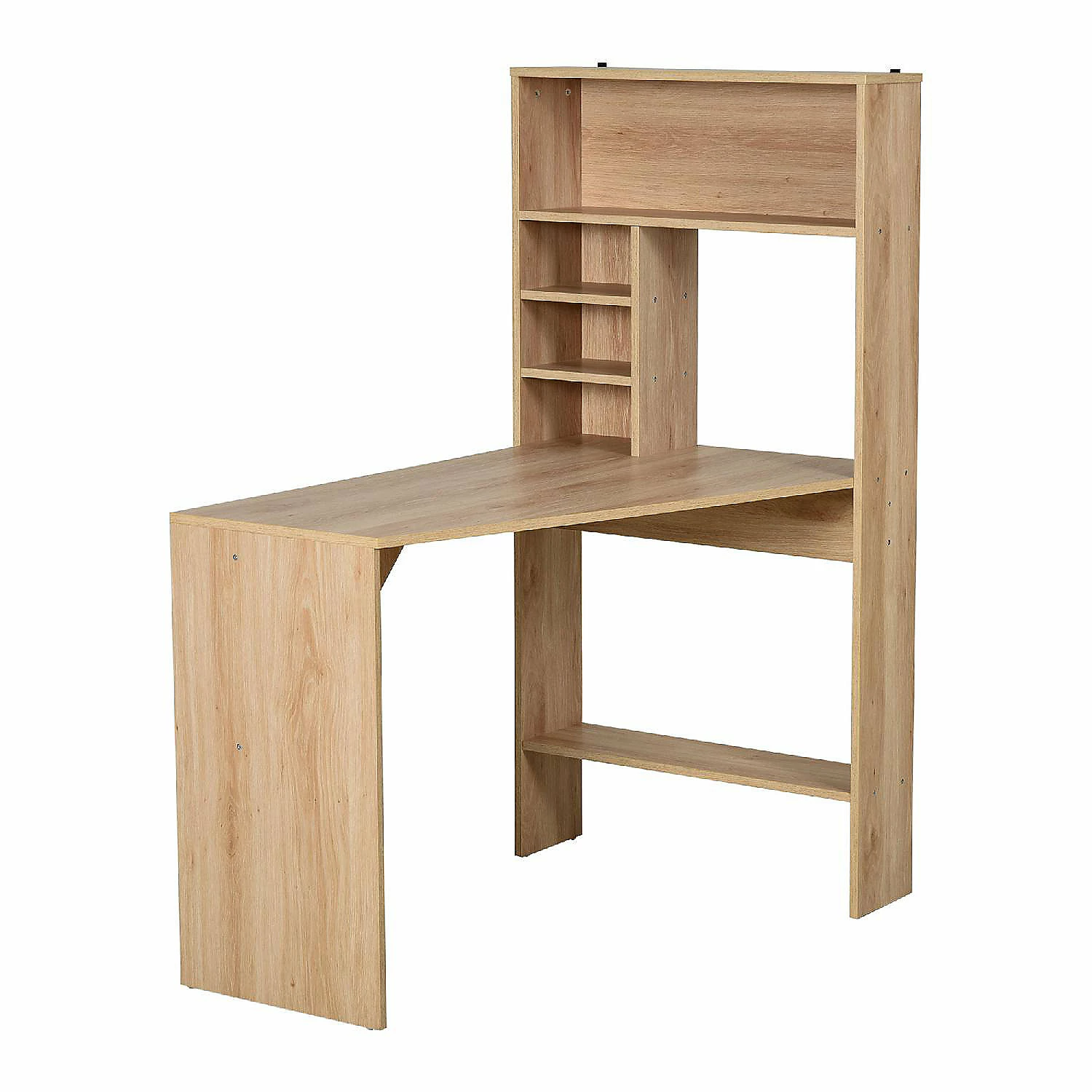 Budget 👍 HOMCOM Nordic Style Computer Desk with Hutch and Storage Shelves PC Laptop Writing Table Home Office Workstation Oak 🛒 3 Budget 👍 HOMCOM Nordic Style Computer Desk with Hutch and Storage Shelves PC Laptop Writing Table Home Office Workstation Oak 🛒