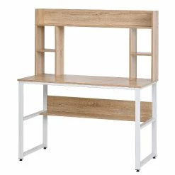 Best reviews of ๐ฅ HOMCOM Office Computer Desk Writing Table Workstation with Storage Shelves Decorative Hutches and Strong Build Oak ๐