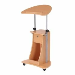 Best Sale 🎉 HOMCOM Sit to Stand Mobile Laptop Cart with drawer Height Adjustable Rolling Podium Desk Stand with Swivel Top and Storage Beech Wood ⭐ -BTSE Shop homcom sit to stand mobile laptop cart with drawer height adjustable rolling podium desk stand with swivel top and storage beech wood14225323 a01NOWA